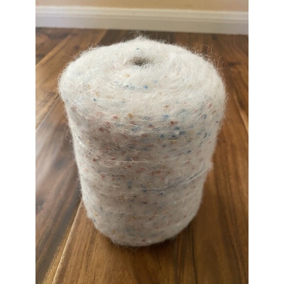 Soft Cone Yarn Mohair Eyelash White Colorful 500g #283 - Picture 2 of 5